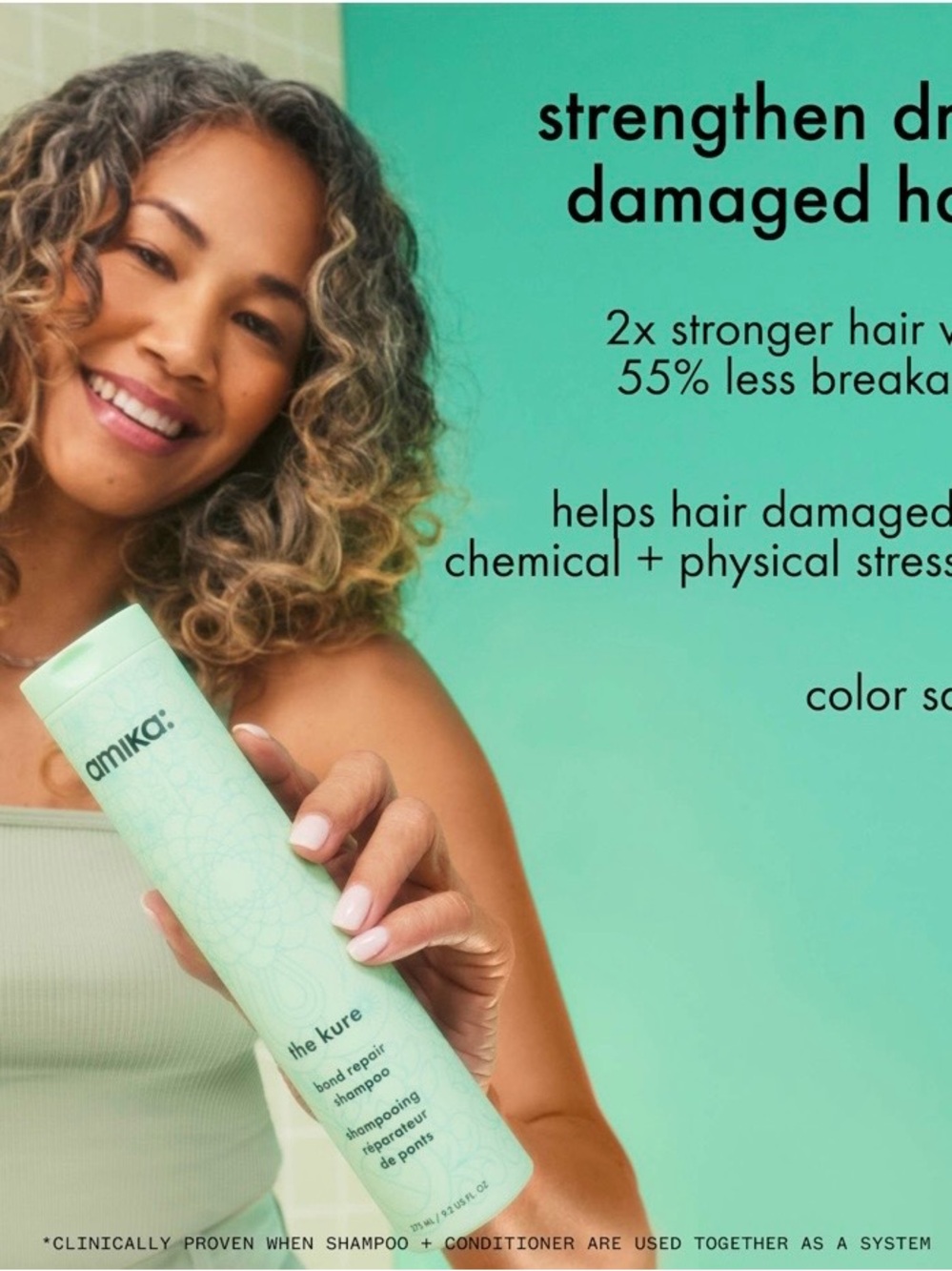 Amika the Kure Strength Repair Shampoo, 256ML - NEW - Picture 2 of 4